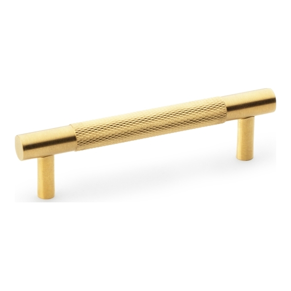 AW810-96-SBPVD • 96mm c/c • Satin Brass • Alexander & Wilks Brunel Knurled T-Bar Cupboard Handle